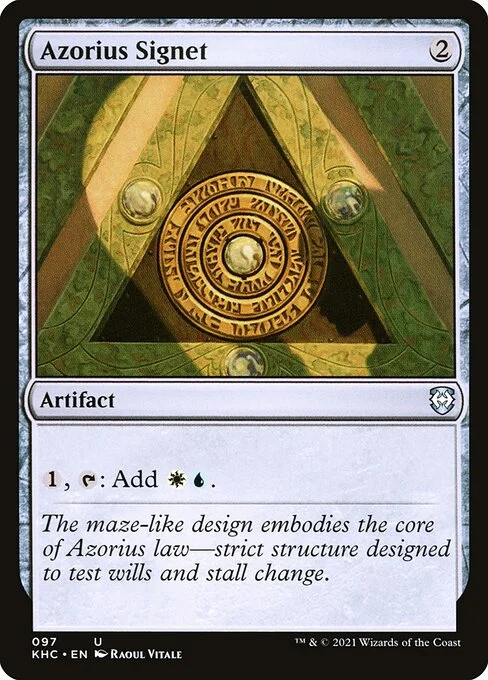 Azorius Signet, carta Magic di tipo Artifact illustrata da Raoul Vitale