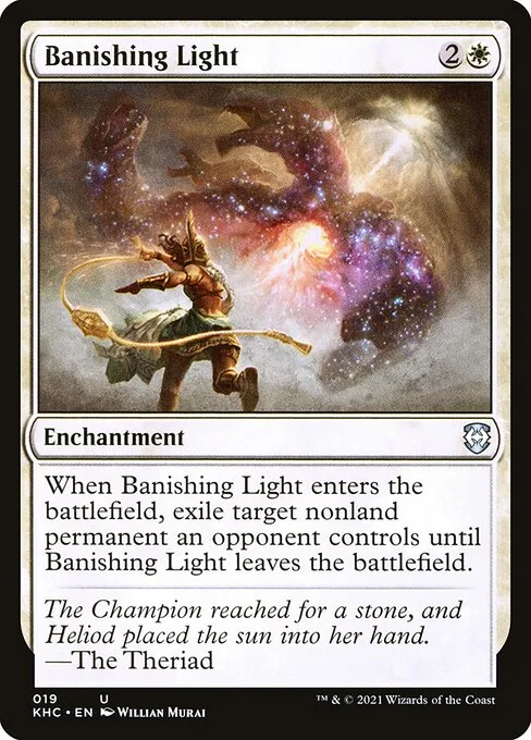 Banishing Light, carta Magic di tipo Enchantment illustrata da Willian Murai