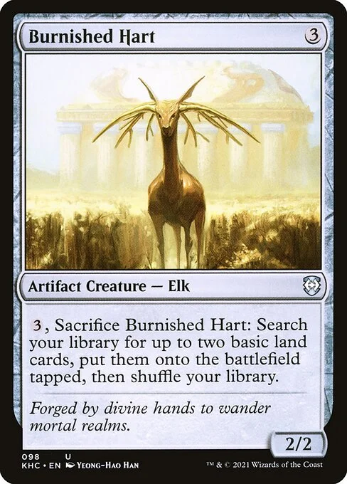 Burnished Hart, carta Magic di tipo Artifact Creature — Elk illustrata da Yeong-Hao Han