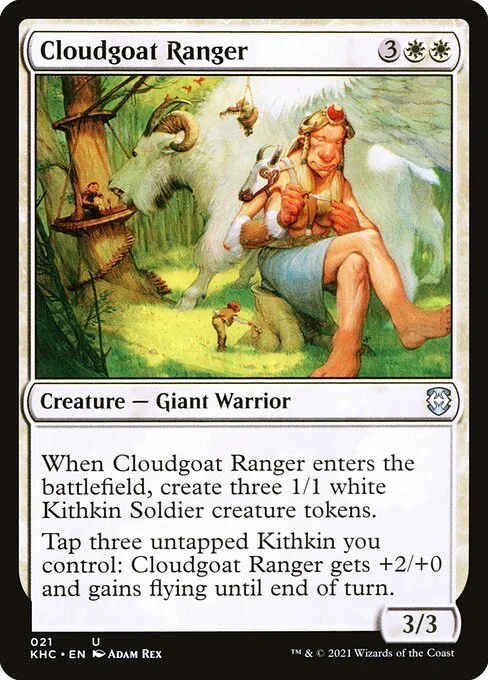 Cloudgoat Ranger, carta Magic di tipo Creature — Giant Warrior Ranger illustrata da Adam Rex