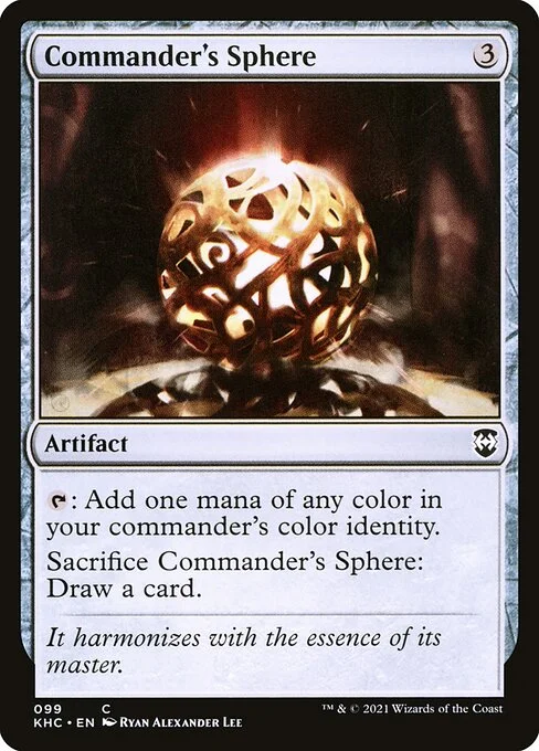 Commander's Sphere, carta Magic di tipo Artifact illustrata da Ryan Alexander Lee