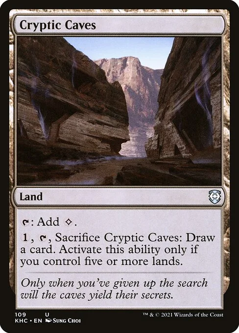 Cryptic Caves, carta Magic di tipo Land illustrata da Sung Choi