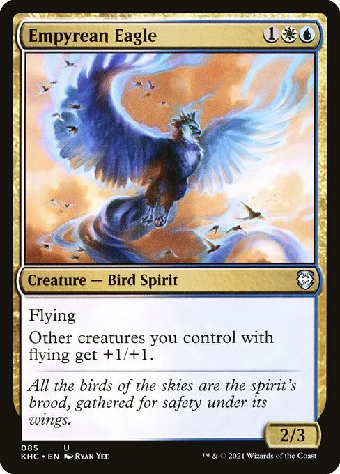 Empyrean Eagle, carta Magic di tipo Creature — Bird Spirit illustrata da Ryan Yee