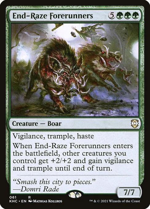 End-Raze Forerunners, carta Magic di tipo Creature — Boar illustrata da Mathias Kollros