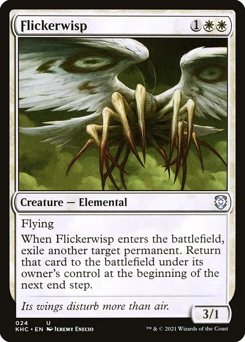 Flickerwisp, carta Magic di tipo Creature — Elemental illustrata da Jeremy Enecio