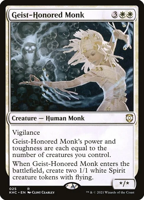 Geist-Honored Monk, carta Magic di tipo Creature — Human Monk illustrata da Clint Cearley