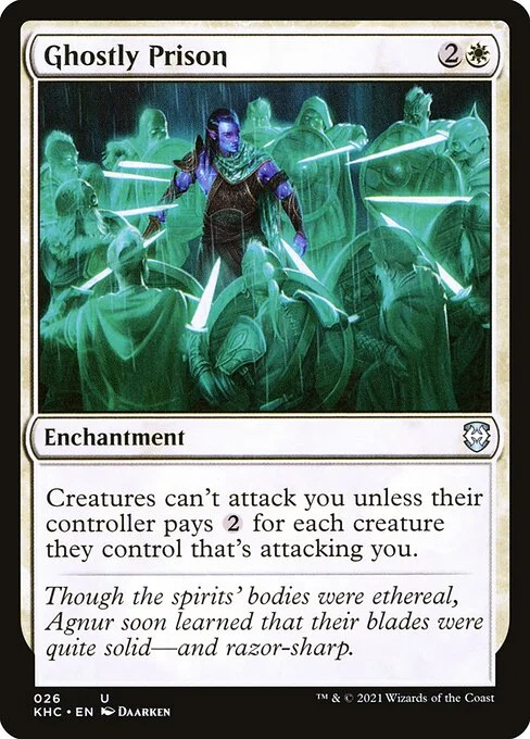 Ghostly Prison, carta Magic di tipo Enchantment illustrata da Daarken