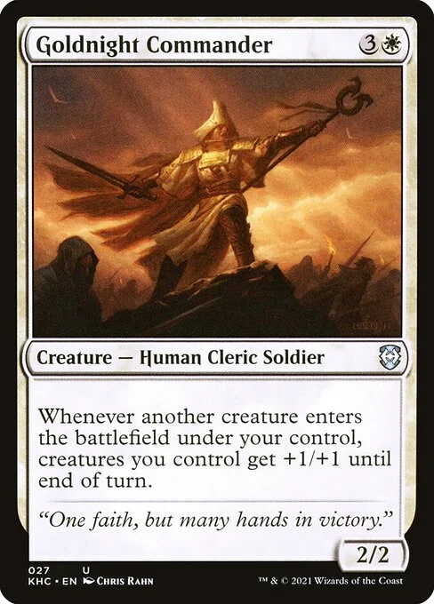 Goldnight Commander, carta Magic di tipo Creature — Human Cleric Soldier illustrata da Chris Rahn