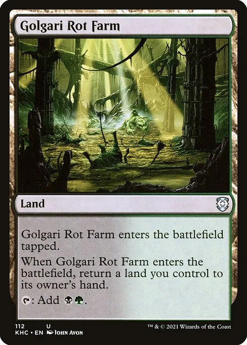 Golgari Rot Farm, carta Magic di tipo Land illustrata da John Avon