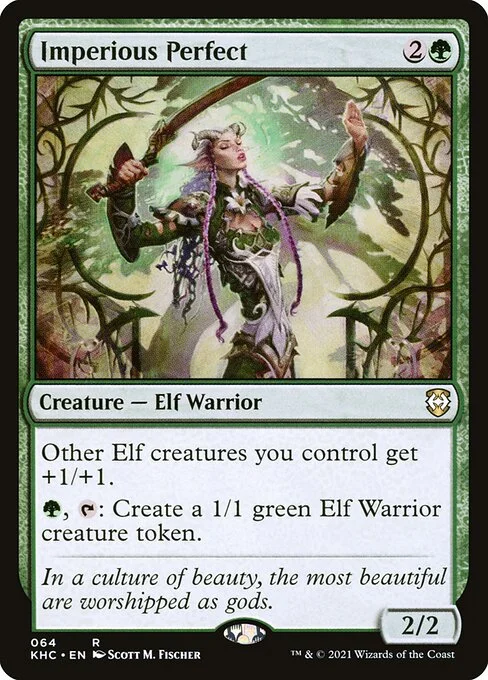 Imperious Perfect, carta Magic di tipo Creature — Elf Warrior illustrata da Scott M. Fischer