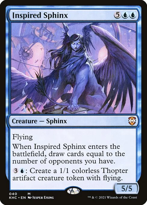 Inspired Sphinx, carta Magic di tipo Creature — Sphinx illustrata da Jesper Ejsing