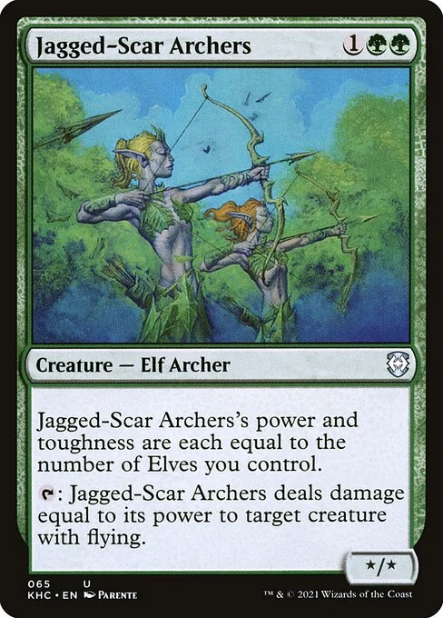 Jagged-Scar Archers, carta Magic di tipo Creature — Elf Archer illustrata da Paolo Parente