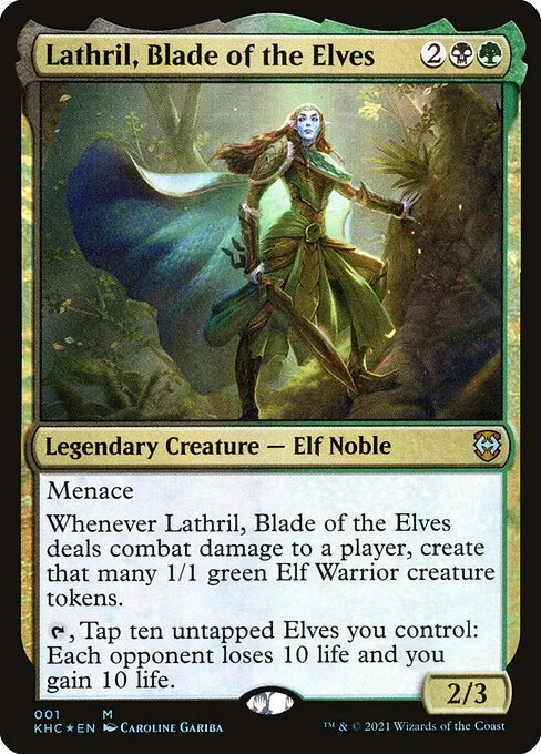 Lathril, Blade of the Elves, carta Magic di tipo Legendary Creature — Elf Noble illustrata da Caroline Gariba