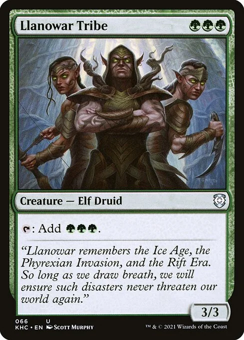 Llanowar Tribe, carta Magic di tipo Creature — Elf Druid illustrata da Scott Murphy