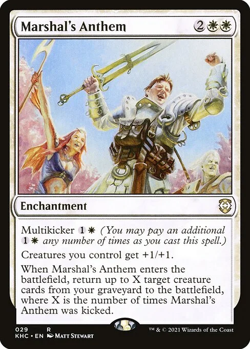 Marshal's Anthem, carta Magic di tipo Enchantment illustrata da Matt Stewart