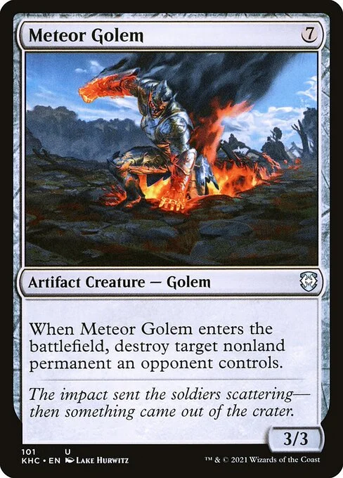 Meteor Golem, carta Magic di tipo Artifact Creature — Golem illustrata da Lake Hurwitz