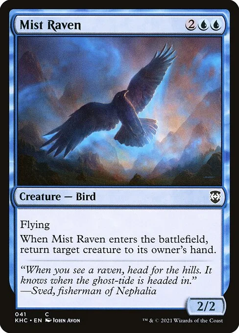 Mist Raven, carta Magic di tipo Creature — Bird illustrata da John Avon