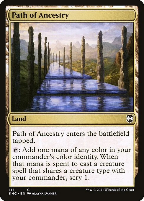 Path of Ancestry, carta Magic di tipo Land illustrata da Alayna Danner