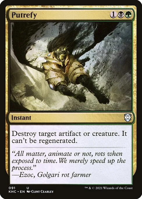 Putrefy, carta Magic di tipo Instant illustrata da Clint Cearley