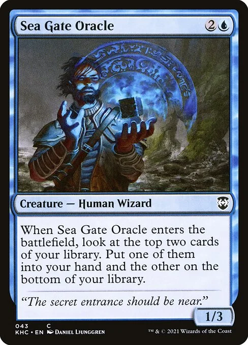 Sea Gate Oracle, carta Magic di tipo Creature — Human Wizard illustrata da Daniel Ljunggren