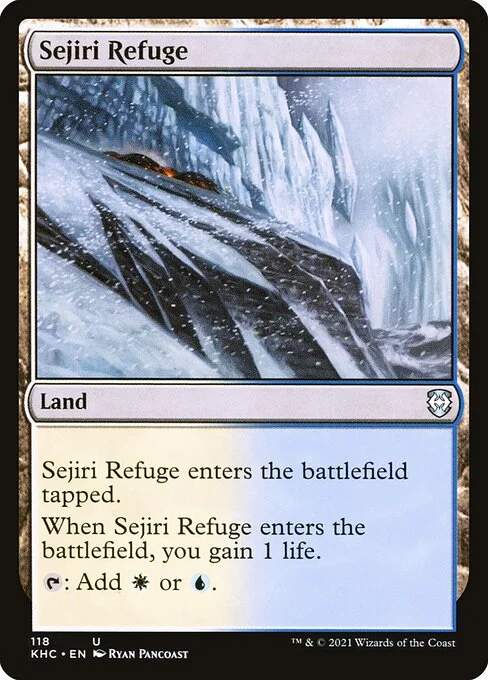 Sejiri Refuge, carta Magic di tipo Land illustrata da Ryan Pancoast