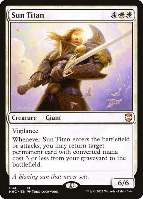 Sun Titan, carta Magic di tipo Creature — Giant illustrata da Todd Lockwood