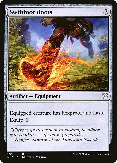 Swiftfoot Boots, carta Magic di tipo Artifact — Equipment illustrata da Svetlin Velinov