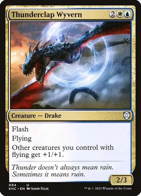 Thunderclap Wyvern, carta Magic di tipo Creature — Drake illustrata da Jason Felix