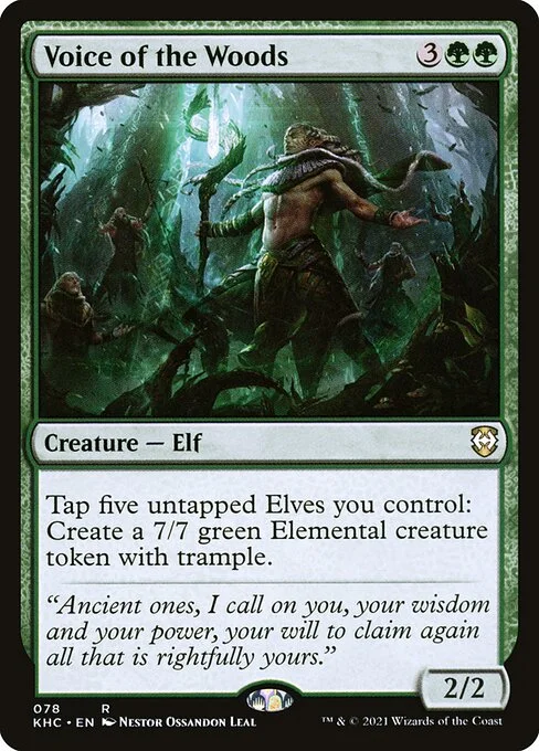 Voice of the Woods, carta Magic di tipo Creature — Elf illustrata da Néstor Ossandón Leal