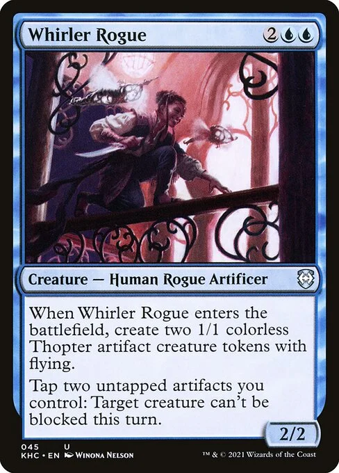 Whirler Rogue, carta Magic di tipo Creature — Human Rogue Artificer illustrata da Winona Nelson
