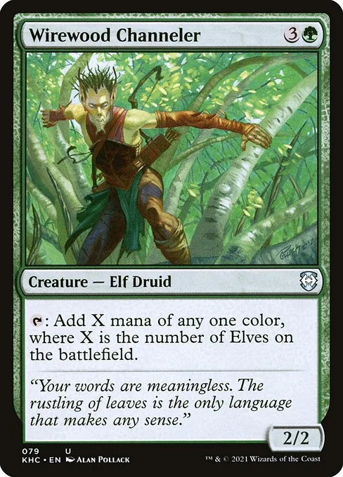 Wirewood Channeler, carta Magic di tipo Creature — Elf Druid illustrata da Alan Pollack