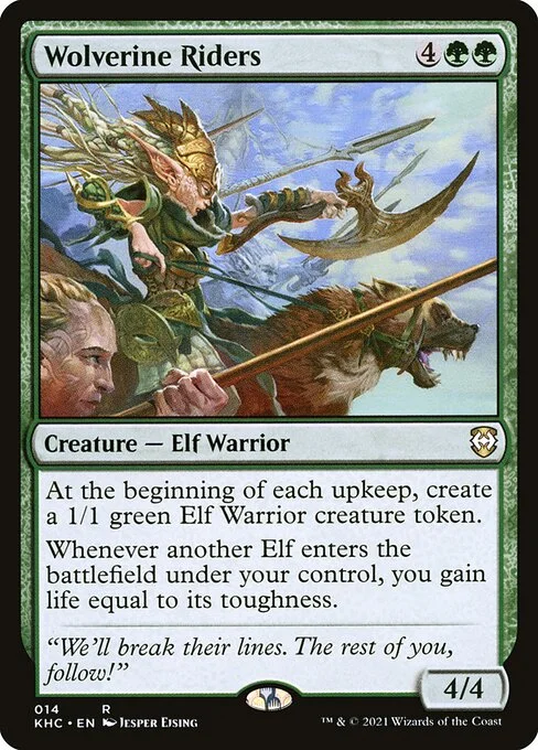 Wolverine Riders, carta Magic di tipo Creature — Elf Warrior illustrata da Jesper Ejsing