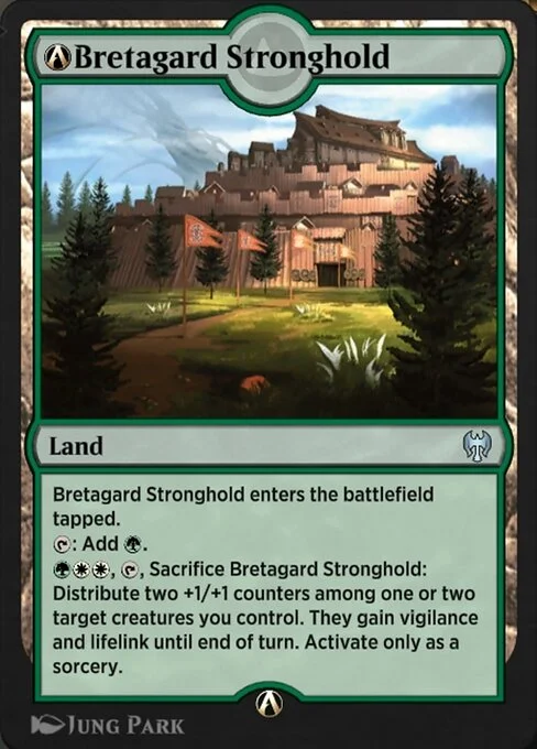 A-Bretagard Stronghold, carta Magic di tipo Land illustrata da Jung Park