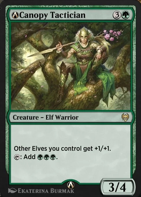 A-Canopy Tactician, carta Magic di tipo Creature — Elf Warrior illustrata da Ekaterina Burmak