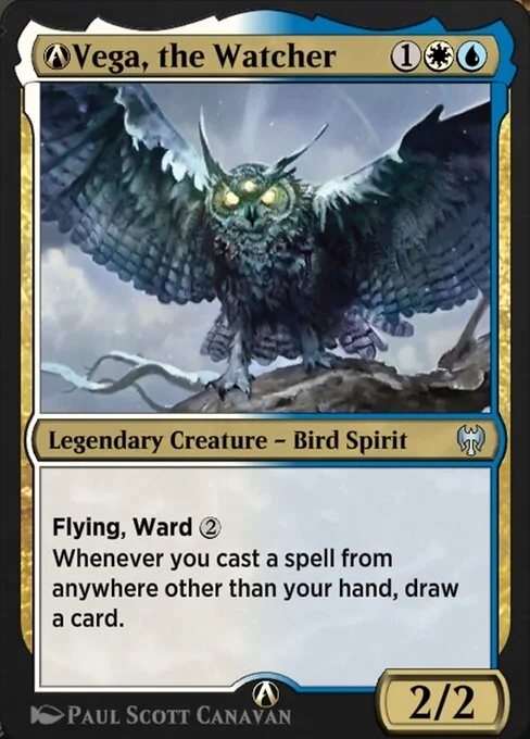 A-Vega, the Watcher, carta Magic di tipo Legendary Creature — Bird Spirit illustrata da Paul Scott Canavan