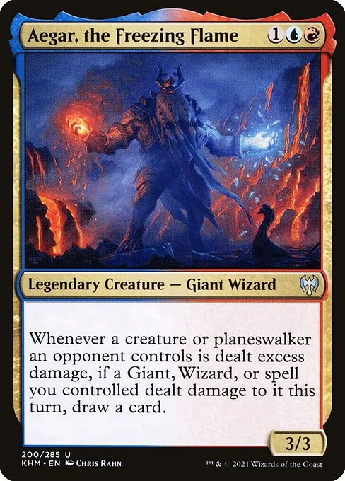 Aegar, the Freezing Flame, carta Magic di tipo Legendary Creature — Giant Wizard illustrata da Chris Rahn