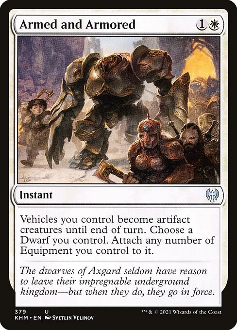 Armed and Armored, carta Magic di tipo Instant illustrata da Svetlin Velinov