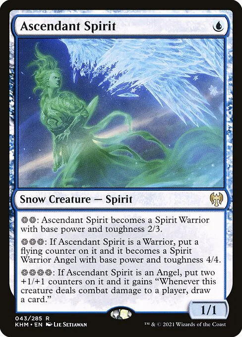Ascendant Spirit, carta Magic di tipo Snow Creature — Spirit illustrata da Lie Setiawan