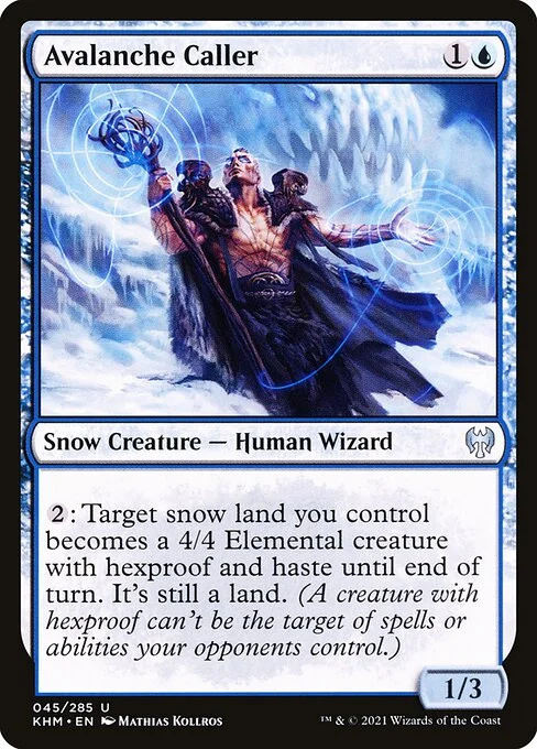 Avalanche Caller, carta Magic di tipo Snow Creature — Human Wizard illustrata da Mathias Kollros
