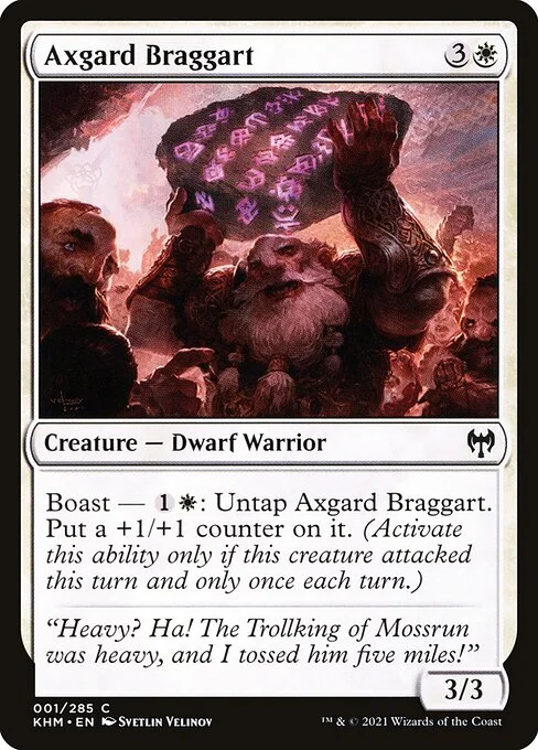 Axgard Braggart, carta Magic di tipo Creature — Dwarf Warrior illustrata da Svetlin Velinov