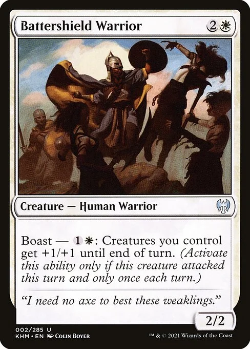 Battershield Warrior, carta Magic di tipo Creature — Human Warrior illustrata da Colin Boyer