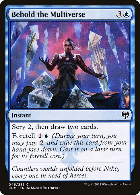 Behold the Multiverse, carta Magic di tipo Instant illustrata da Magali Villeneuve