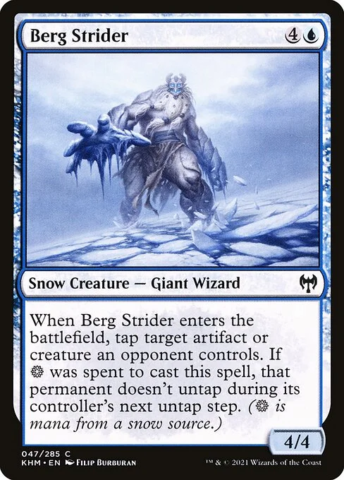 Berg Strider, carta Magic di tipo Snow Creature — Giant Wizard illustrata da Filip Burburan