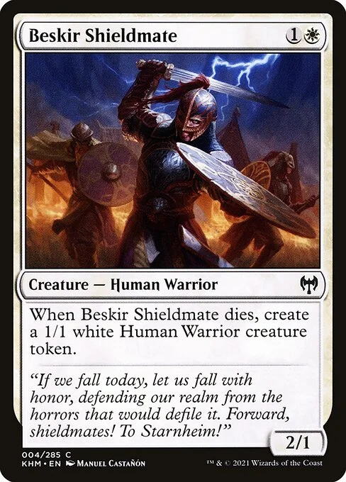 Beskir Shieldmate, carta Magic di tipo Creature — Human Warrior illustrata da Manuel Castañón