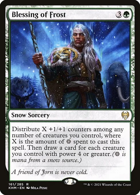 Blessing of Frost, carta Magic di tipo Snow Sorcery illustrata da Mila Pesic