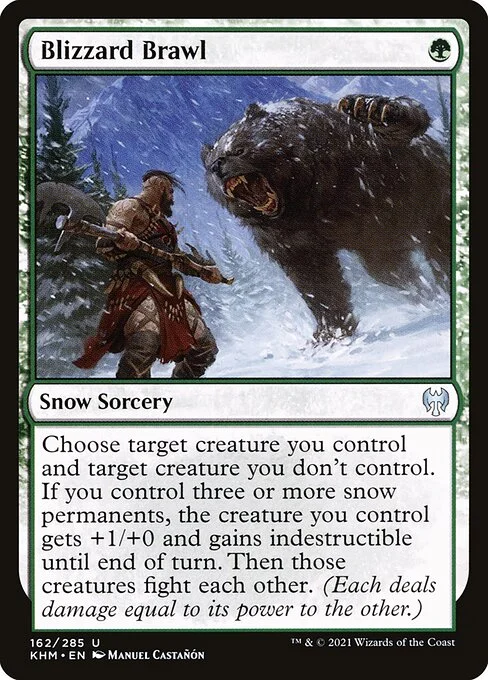 Blizzard Brawl, carta Magic di tipo Snow Sorcery illustrata da Manuel Castañón