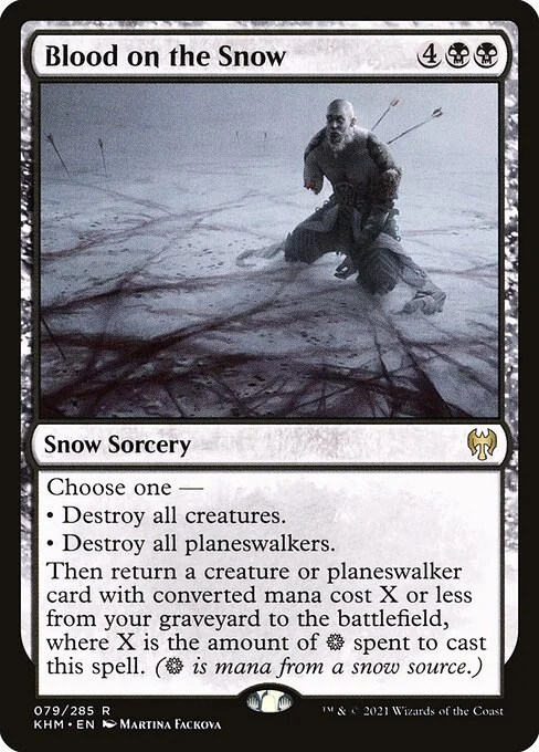 Blood on the Snow, carta Magic di tipo Snow Sorcery illustrata da Martina Fačková