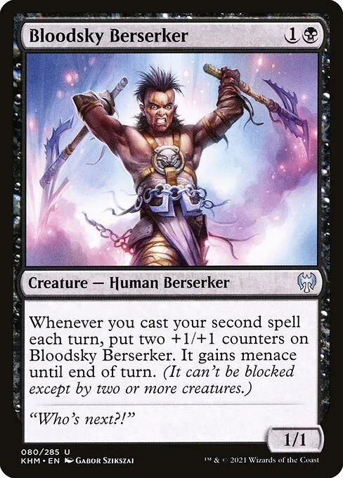Bloodsky Berserker, carta Magic di tipo Creature — Human Berserker illustrata da Gabor Szikszai