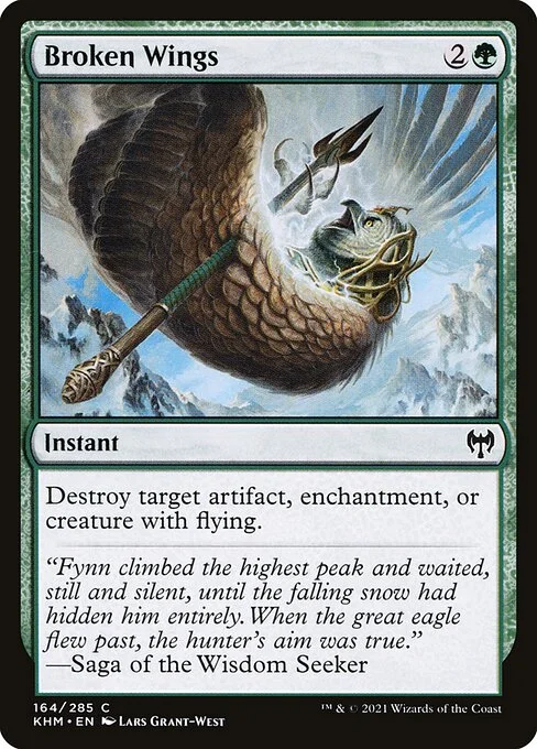 Broken Wings, carta Magic di tipo Instant illustrata da Lars Grant-West