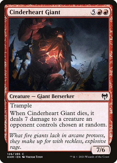 Cinderheart Giant, carta Magic di tipo Creature — Giant Berserker illustrata da Viktor Titov